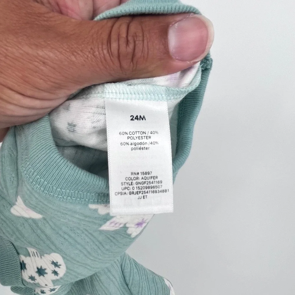 Garanimals Top Bodysuit Set Girls 2T 24M Grey Green Unicorn Bird Ribbed NEW